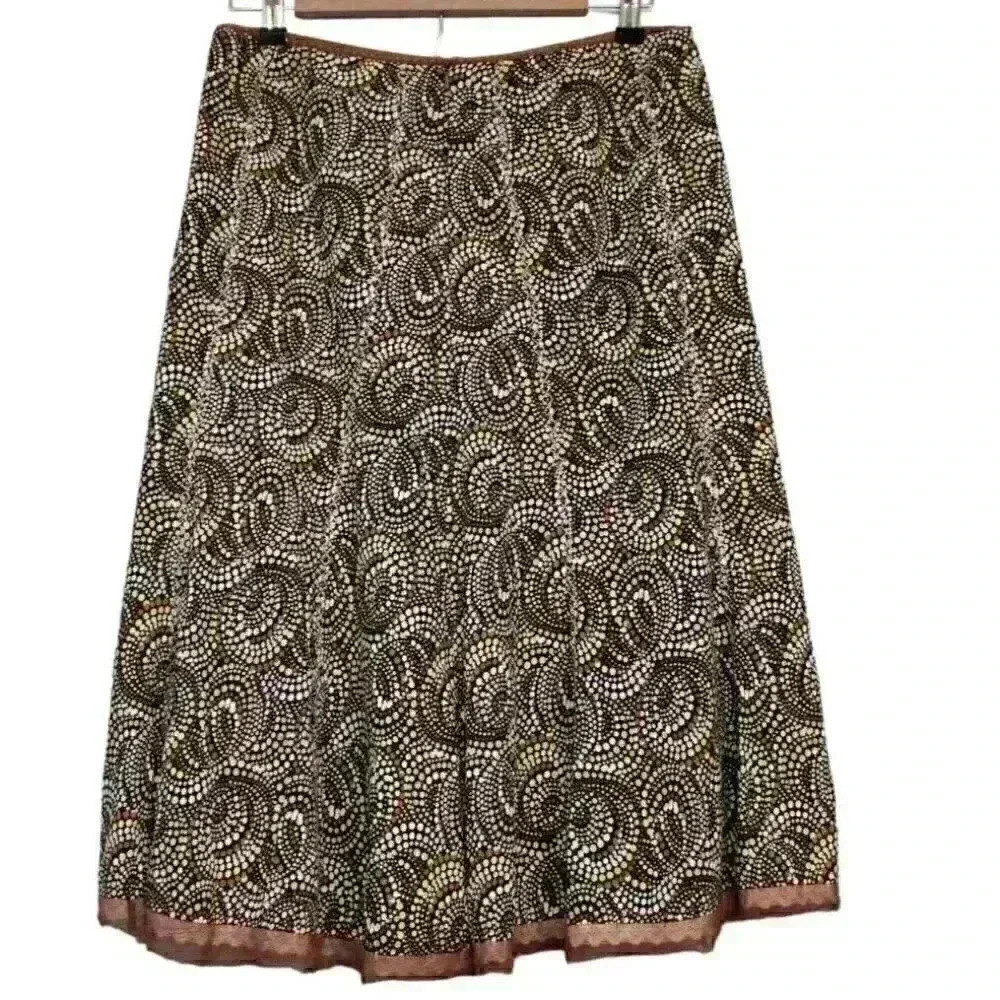 Vintage Y2K Midi Skirt Size 8 100% Cotton Dizzy Lizzie McGuire A-Line Geometric